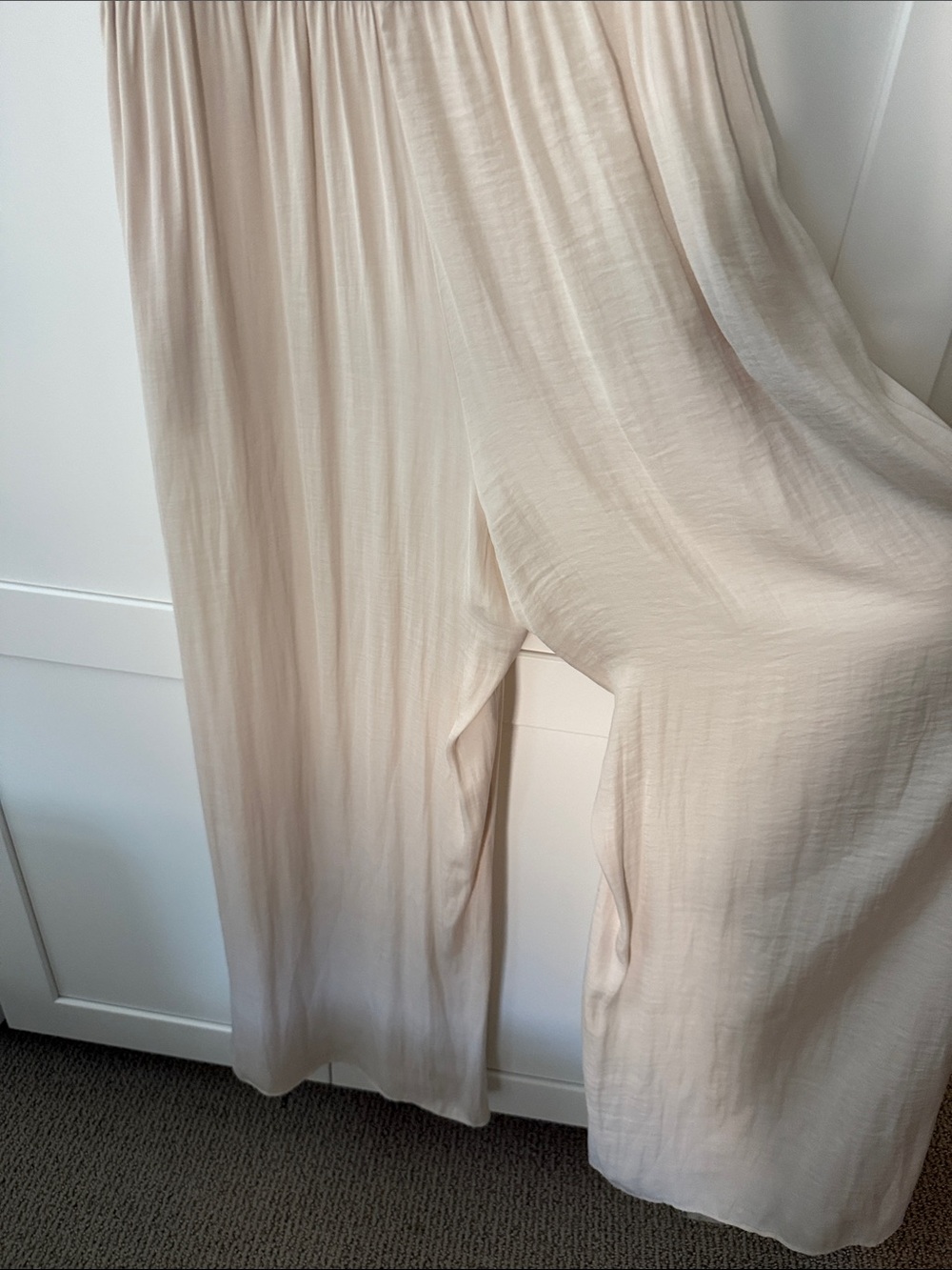Zara Cream Wide Leg Palazzo Pants - Picture 7 of 7